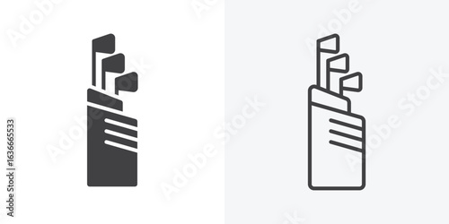 Golf bag icon. Line Art And Clip art Style Design