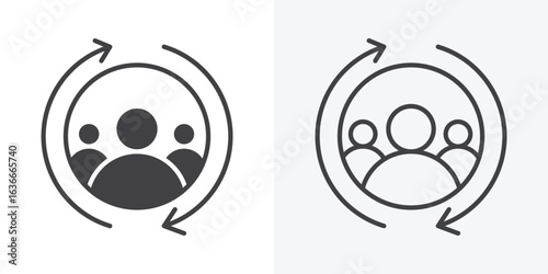 Customer retention icon. Line Art And Clip art Style Design