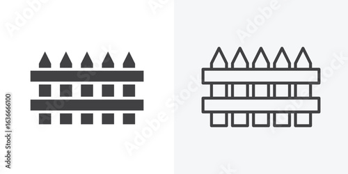 Yard icon. Line Art And Clip art Style Design