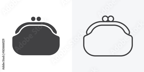 Woman purse icon. Line Art And Clip art Style Design