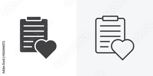 Wish list icon. Line Art And Clip art Style Design