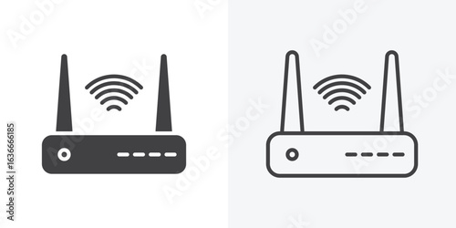 Wifi modem icon. Line Art And Clip art Style Design