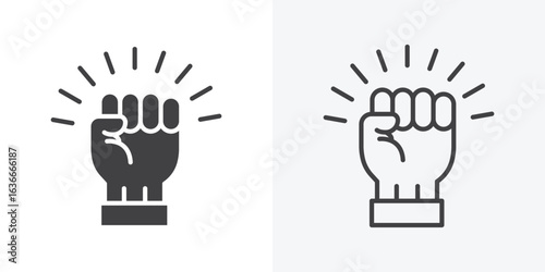 Will power icon. Line Art And Clip art Style Design