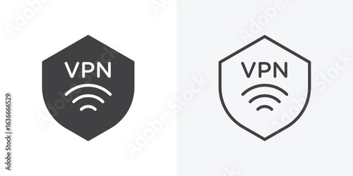 Vpn icon. Line Art And Clip art Style Design