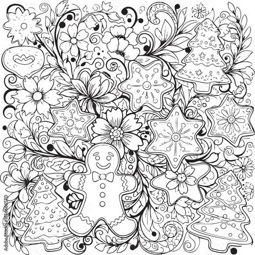 christmas, flower, pattern, floral, seamless, vector, decoration, illustration, wallpaper, ornament, vintage, design, rose, nature, art, texture, leaf, flowers, pink, summer, plant, card, element, dec