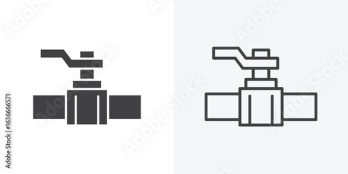 Valve icon. Line Art And Clip art Style Design