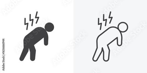 Tired icon. Line Art And Clip art Style Design