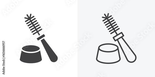 Toilet brush icon. Line Art And Clip art Style Design