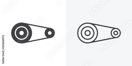 Timing belt icon. Line Art And Clip art Style Design