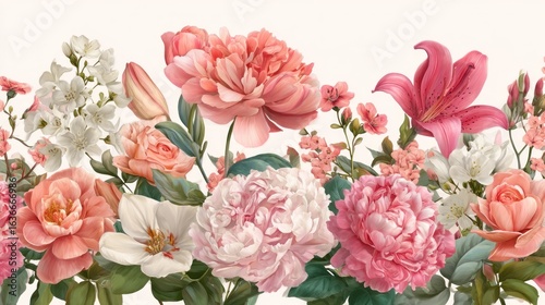 Wallpaper Mural Beautiful floral arrangement in soft pastel colors Torontodigital.ca