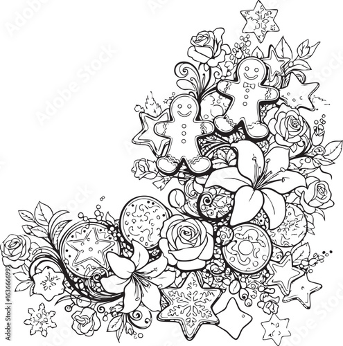 christmas, flower, pattern, floral, seamless, vector, decoration, illustration, wallpaper, ornament, vintage, design, rose, nature, art, texture, leaf, flowers, pink, summer, plant, card, element, dec