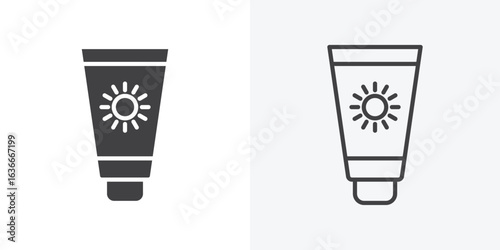 Sunscreen icon. Line Art And Clip art Style Design