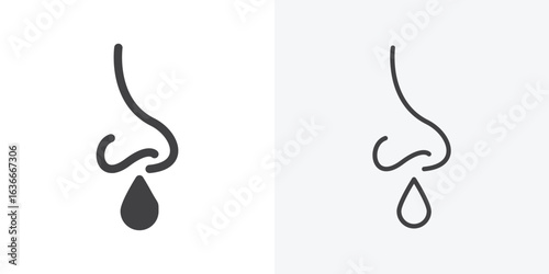Stuffy nose icon. Line Art And Clip art Style Design