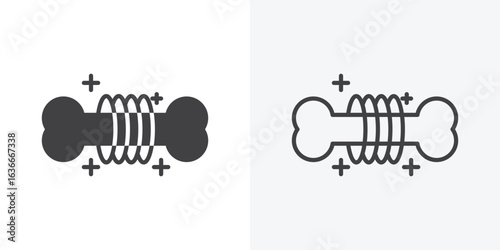 Strong healthy bones icon. Line Art And Clip art Style Design