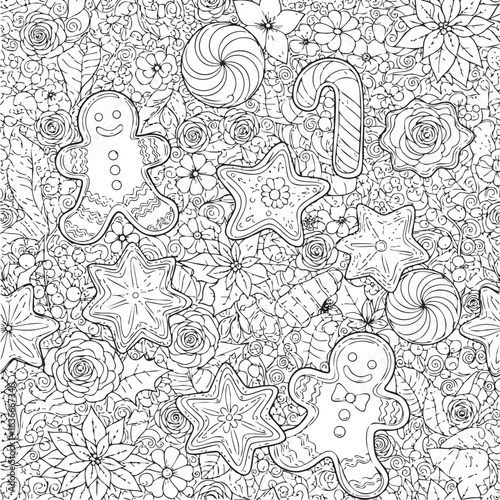 christmas, flower, pattern, floral, seamless, vector, decoration, illustration, wallpaper, ornament, vintage, design, rose, nature, art, texture, leaf, flowers, pink, summer, plant, card, element, dec