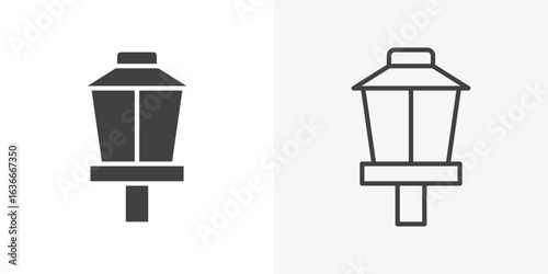Street lamp icon. Line Art And Clip art Style Design