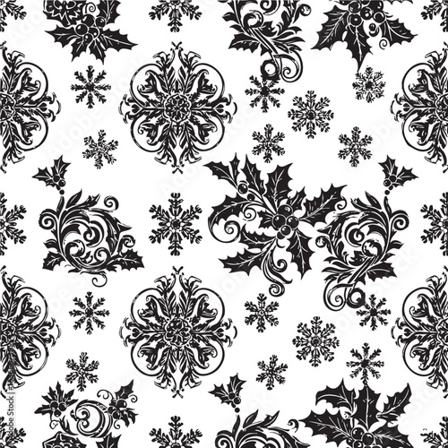 christmas, flower, pattern, floral, seamless, vector, decoration, illustration, wallpaper, ornament, vintage, design, rose, nature, art, texture, leaf, flowers, pink, summer, plant, card, element, dec