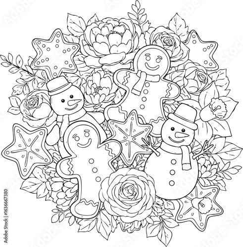 christmas, flower, pattern, floral, seamless, vector, decoration, illustration, wallpaper, ornament, vintage, design, rose, nature, art, texture, leaf, flowers, pink, summer, plant, card, element, dec