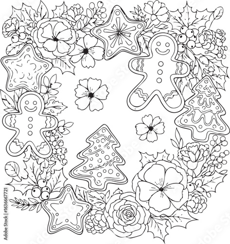 christmas, flower, pattern, floral, seamless, vector, decoration, illustration, wallpaper, ornament, vintage, design, rose, nature, art, texture, leaf, flowers, pink, summer, plant, card, element, dec