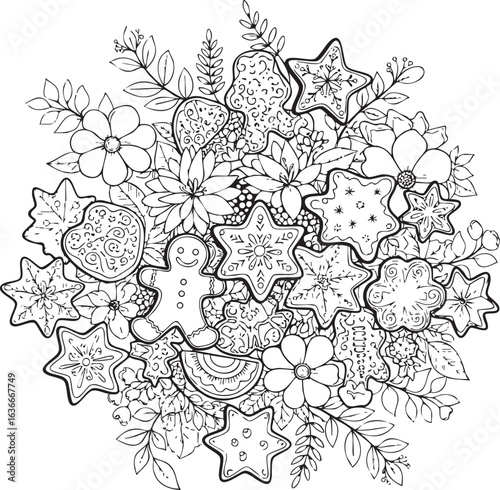 christmas, flower, pattern, floral, seamless, vector, decoration, illustration, wallpaper, ornament, vintage, design, rose, nature, art, texture, leaf, flowers, pink, summer, plant, card, element, dec