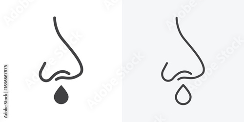 Runny nose icon. Line Art And Clip art Style Design