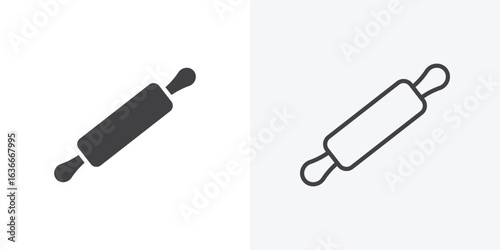 Rolling pin icon. Line Art And Clip art Style Design