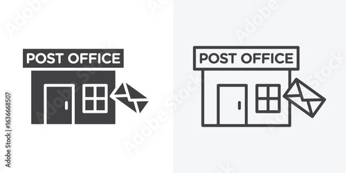 Post office icon. Line Art And Clip art Style Design