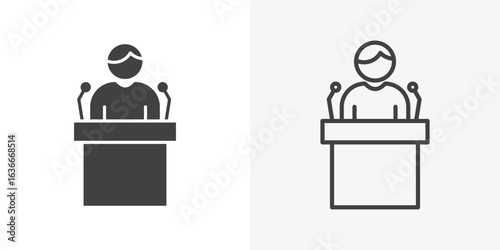 Politician speaker icon. Line Art And Clip art Style Design