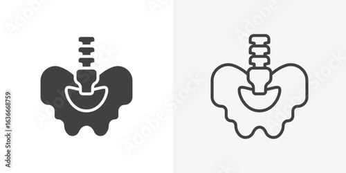 Pelvic area icon. Line Art And Clip art Style Design