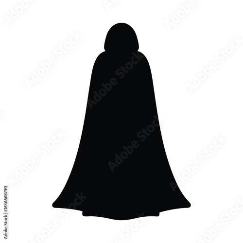 Silhouette of cloaked figure evokes mystery and anonymity vector, suggesting a dark presence