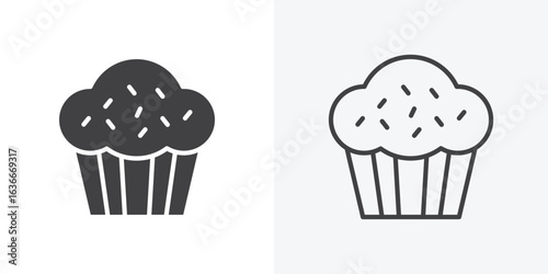 Muffin icon. Line Art And Clip art Style Design