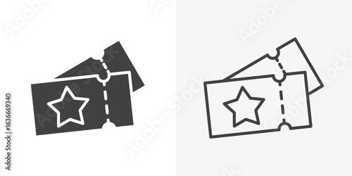 Movie ticket icon. Line Art And Clip art Style Design