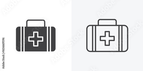 Medical aid kit icon. Line Art And Clip art Style Design