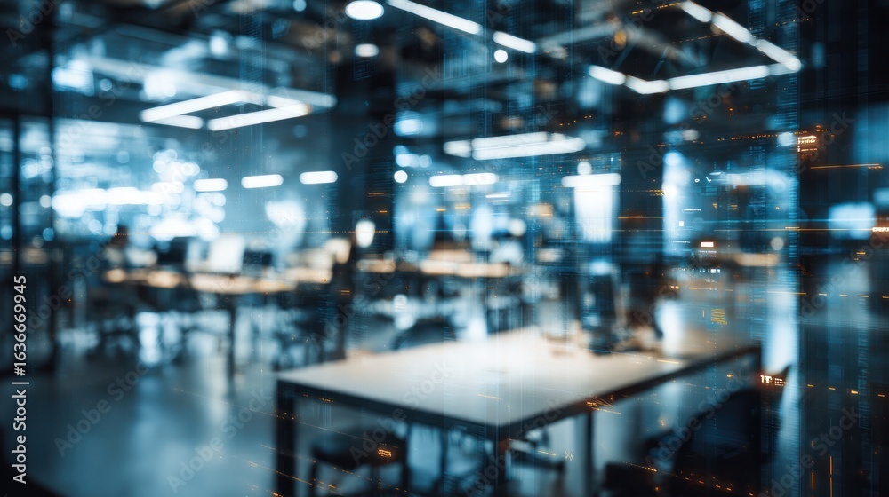 Fototapeta premium Modern blurred office interior
