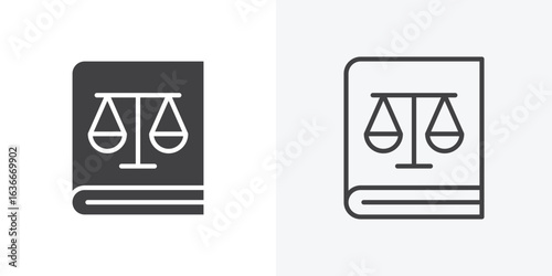 Law book icon. Line Art And Clip art Style Design