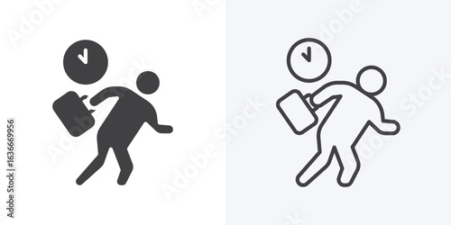 Late icon. Line Art And Clip art Style Design