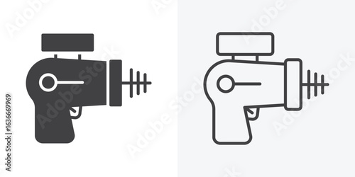 Laser gun icon. Line Art And Clip art Style Design