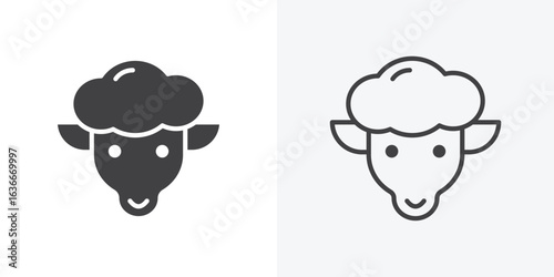 Lamb icon. Line Art And Clip art Style Design