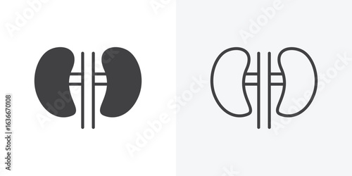 Kidney icon. Line Art And Clip art Style Design