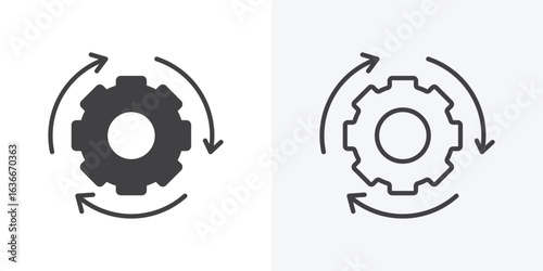 Implementation icon. Line Art And Clip art Style Design