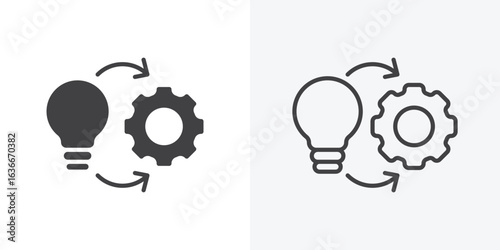 Implementation icon. Line Art And Clip art Style Design