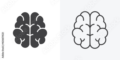 Human brain icon. Line Art And Clip art Style Design