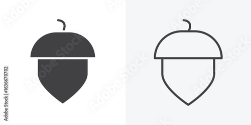 Hazelnut icon. Line Art And Clip art Style Design