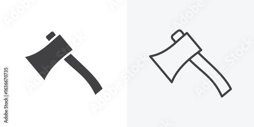 Hatchet icon. Line Art And Clip art Style Design