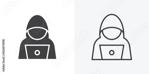 Hacker icon. Line Art And Clip art Style Design