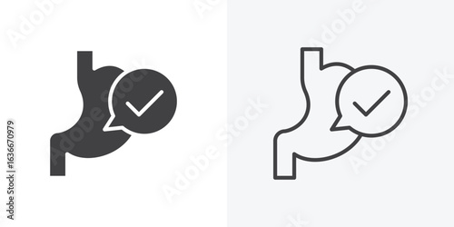 Good digestion icon. Line Art And Clip art Style Design