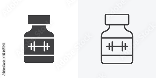 Fitness supplement icon. Line Art And Clip art Style Design