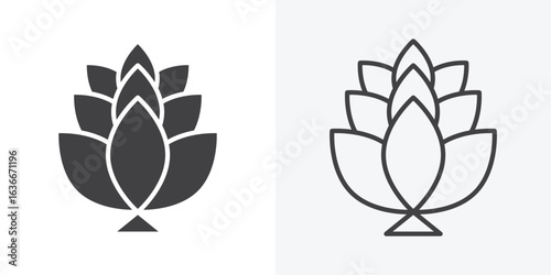 Fir cone icon. Line Art And Clip art Style Design