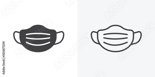 Face mask icon. Line Art And Clip art Style Design