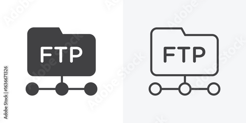 FTP icon. Line Art And Clip art Style Design